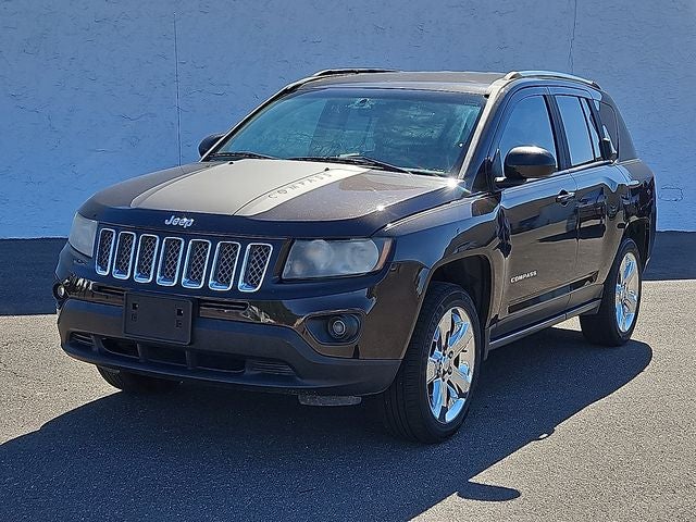 2014 Jeep Compass Latitude in Rugged Brown Pearlcoat — front three-quarter view