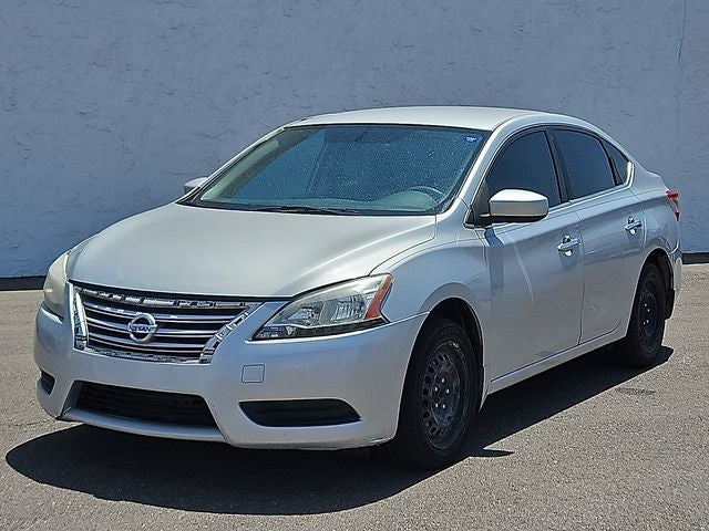 2013 Nissan Sentra SV in Brilliant Silver Metallic — front three-quarter view
